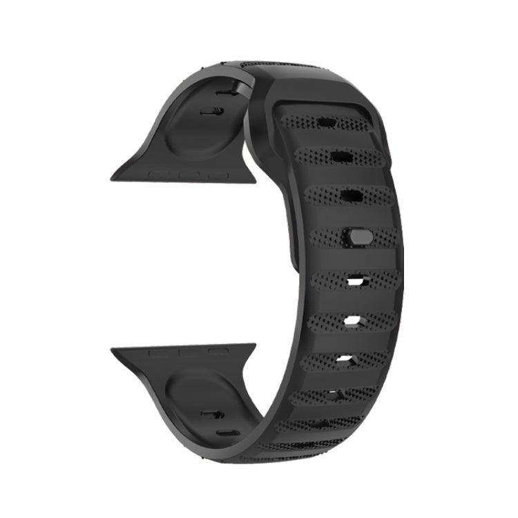 For Apple Watch 4 40mm Dot Texture Fluororubber Watch Band(Black) - Watch Bands by PMC TechLife | Online Shopping South Africa | PMC TechLife
