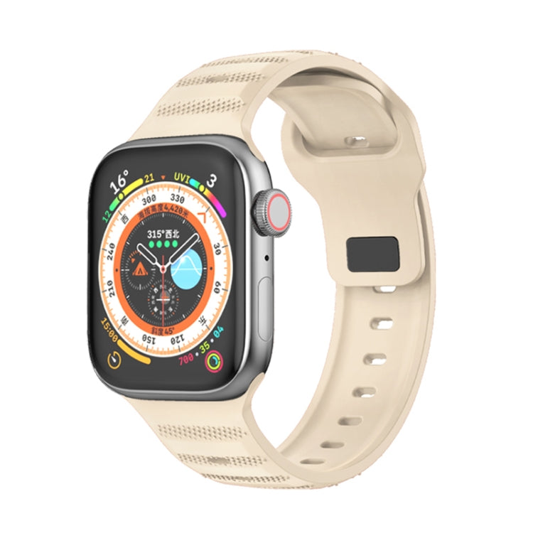 For Apple Watch 3 42mm Dot Texture Fluororubber Watch Band(Starlight) - Watch Bands by PMC TechLife | Online Shopping South Africa | PMC TechLife