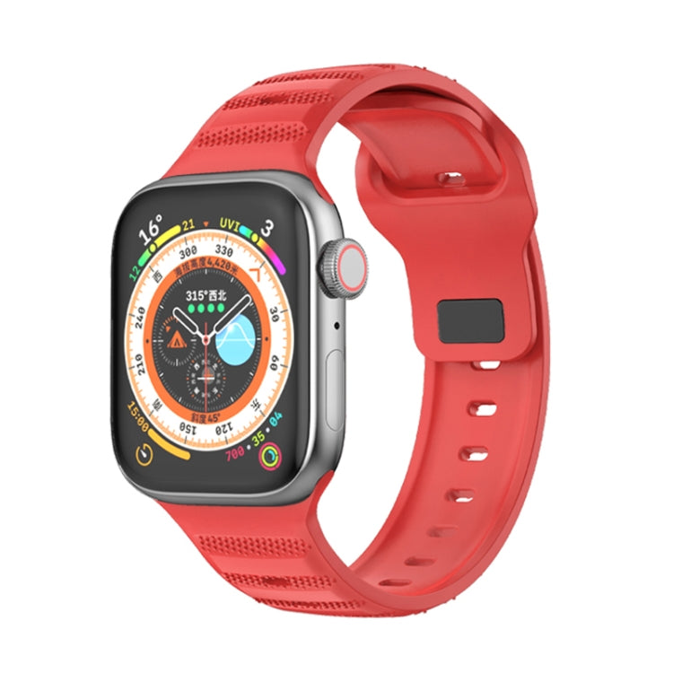 For Apple Watch 42mm Dot Texture Fluororubber Watch Band(Red) - Watch Bands by PMC TechLife | Online Shopping South Africa | PMC TechLife