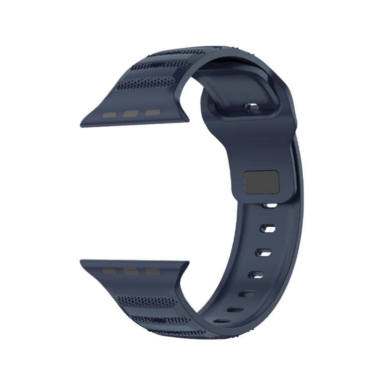 For Apple Watch 42mm Dot Texture Fluororubber Watch Band(Midnight Blue) - Watch Bands by PMC TechLife | Online Shopping South Africa | PMC TechLife