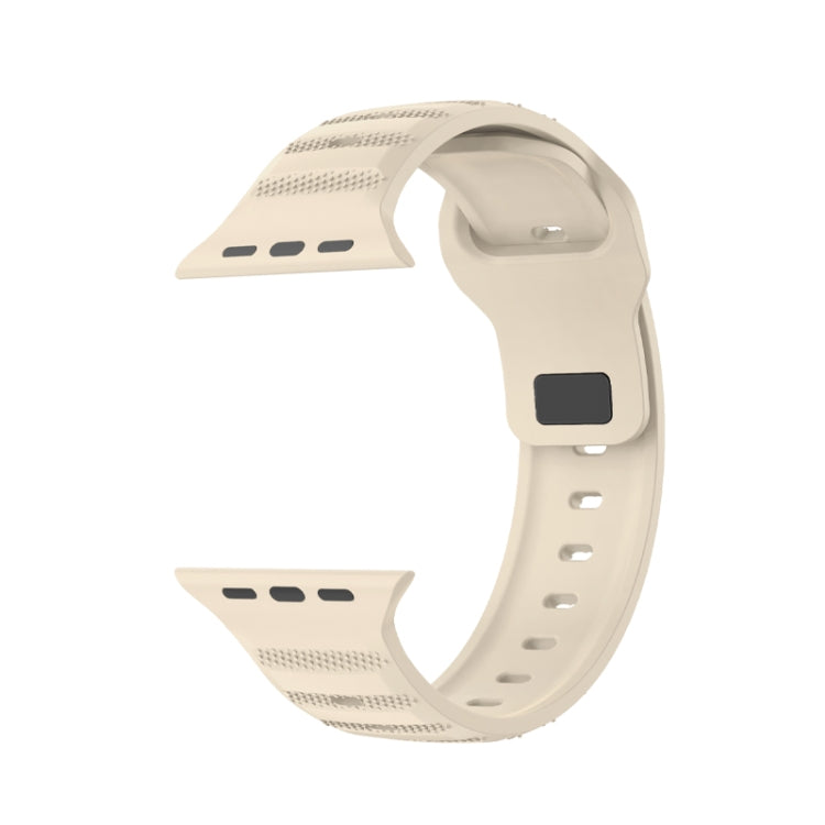 For Apple Watch 42mm Dot Texture Fluororubber Watch Band(Starlight) - Watch Bands by PMC TechLife | Online Shopping South Africa | PMC TechLife