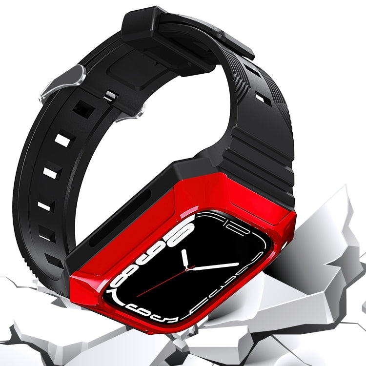 For Apple Watch SE 2023 40mm PC Rugged Case Integrated TPU Watch Band(Black) - free shipping - PMC TechLife - Order now!
