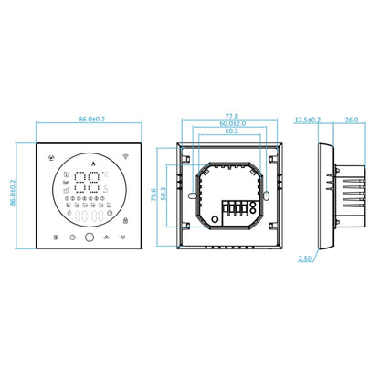 BHT-008GBLW 95-240V AC 16A Smart Home Electric Heating LED Thermostat With WiFi(White) - Thermostat & Thermometer by PMC Jewellery | Online Shopping South Africa | PMC Jewellery