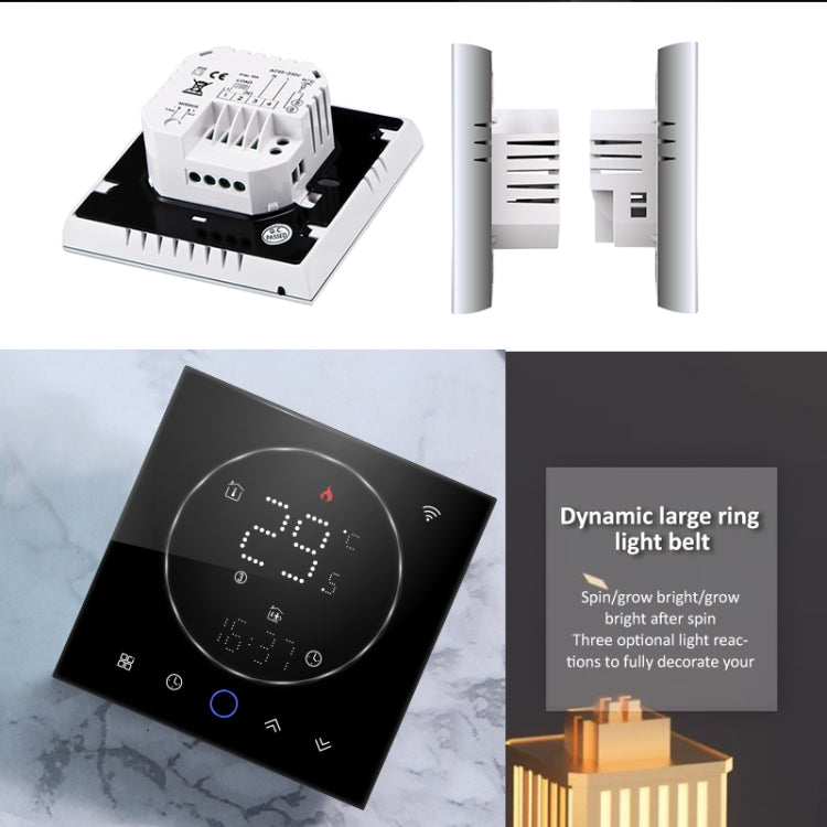 BHT-008GBLW 95-240V AC 16A Smart Home Electric Heating LED Thermostat With WiFi(Black) - Thermostat & Thermometer by PMC Jewellery | Online Shopping South Africa | PMC Jewellery