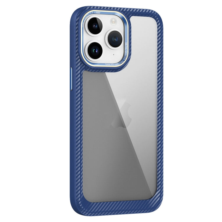 For iPhone 11 Pro Max Carbon Fiber Transparent Back Panel Phone Case(Blue) - free shipping - PMC TechLife - Order now!