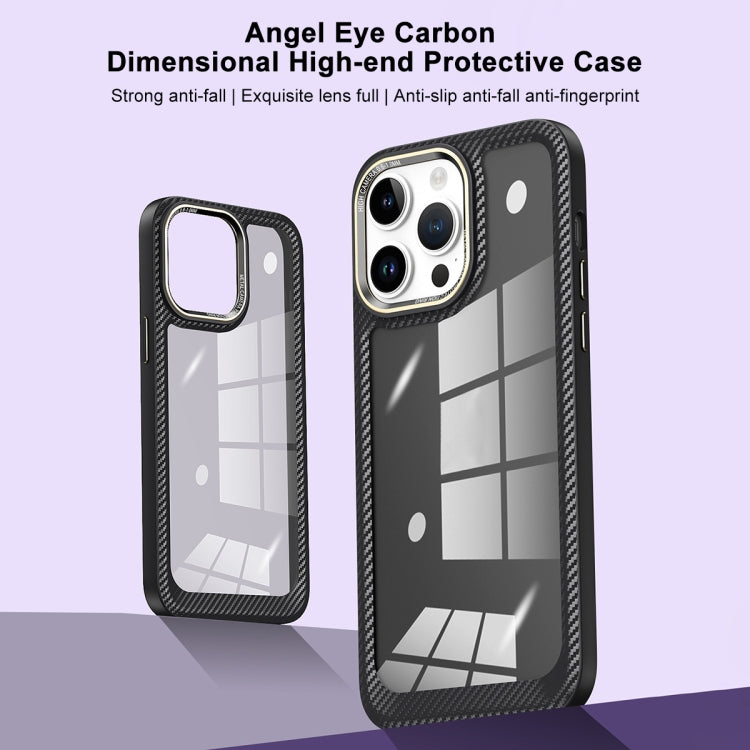 For iPhone 14 Carbon Fiber Transparent Back Panel Phone Case(Black + Transparent Black) - free shipping - PMC TechLife - Order now!