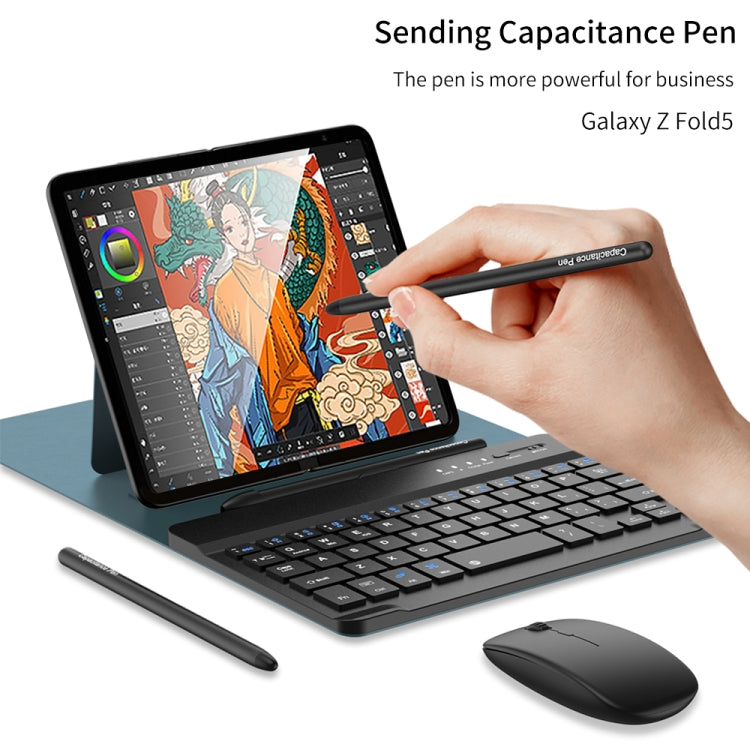 For Samsung Galaxy Z Fold5 GKK Gear Adjustment Bluetooth Keyboard Leather Case with Pen + Keyboard + Mouse + Case(Green) - Samsung Keyboard by GKK | Online Shopping South Africa | PMC TechLife