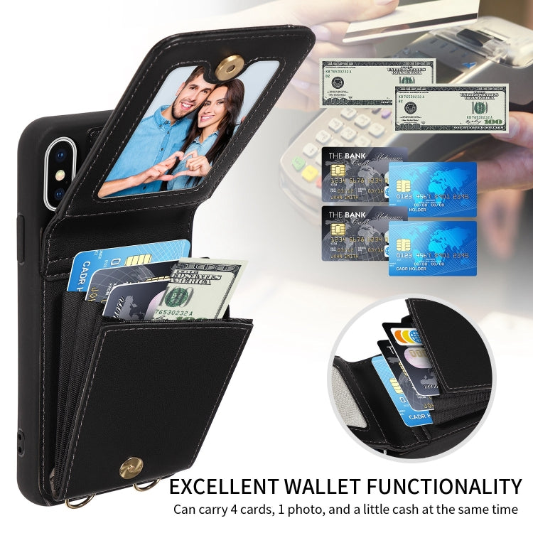 For iPhone XS Max Crossbody Lanyard Zipper Wallet Leather Phone Case(Black) - More iPhone Cases by PMC TechLife | Online Shopping South Africa | PMC TechLife | Buy Now Pay Later Mobicred