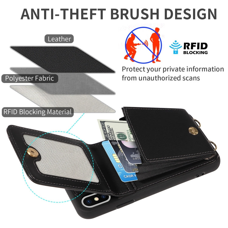 For iPhone XS Max Crossbody Lanyard Zipper Wallet Leather Phone Case(Black) - More iPhone Cases by PMC TechLife | Online Shopping South Africa | PMC TechLife | Buy Now Pay Later Mobicred