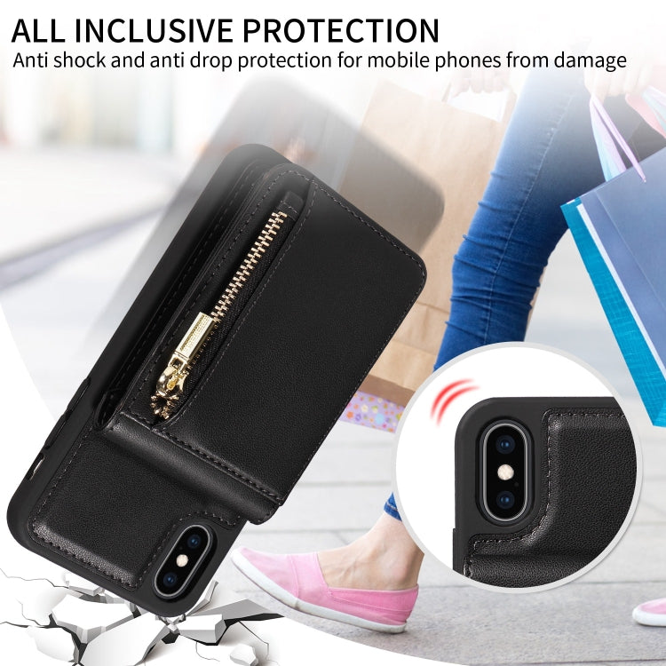For iPhone XS Max Crossbody Lanyard Zipper Wallet Leather Phone Case(Black) - More iPhone Cases by PMC TechLife | Online Shopping South Africa | PMC TechLife | Buy Now Pay Later Mobicred