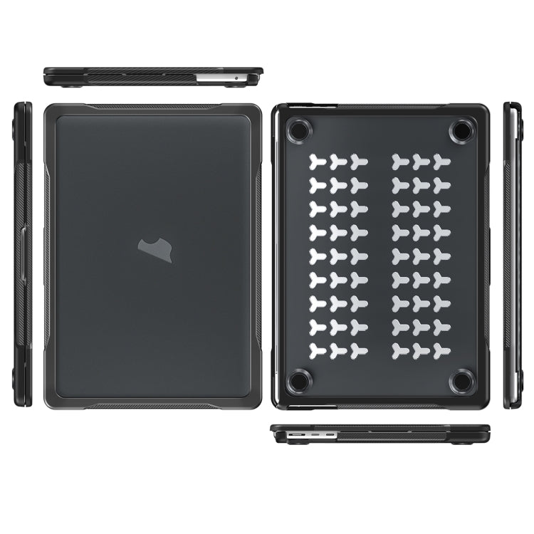 For MacBook Air 13.6 inch A2681 2022 Translucent Laptop Protective Case(Transparent Black) - MacBook Air Cases by PMC TechLife | Online Shopping South Africa | PMC TechLife
