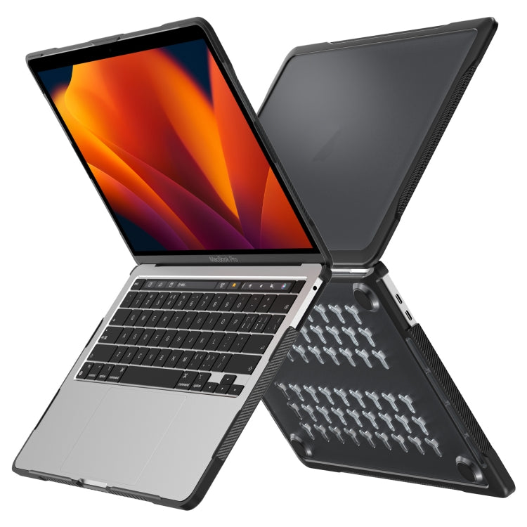 For MacBook Pro 13.3 inch A2338 Translucent Laptop Protective Case(Transparent Black) - MacBook Pro Cases by PMC TechLife | Online Shopping South Africa | PMC TechLife