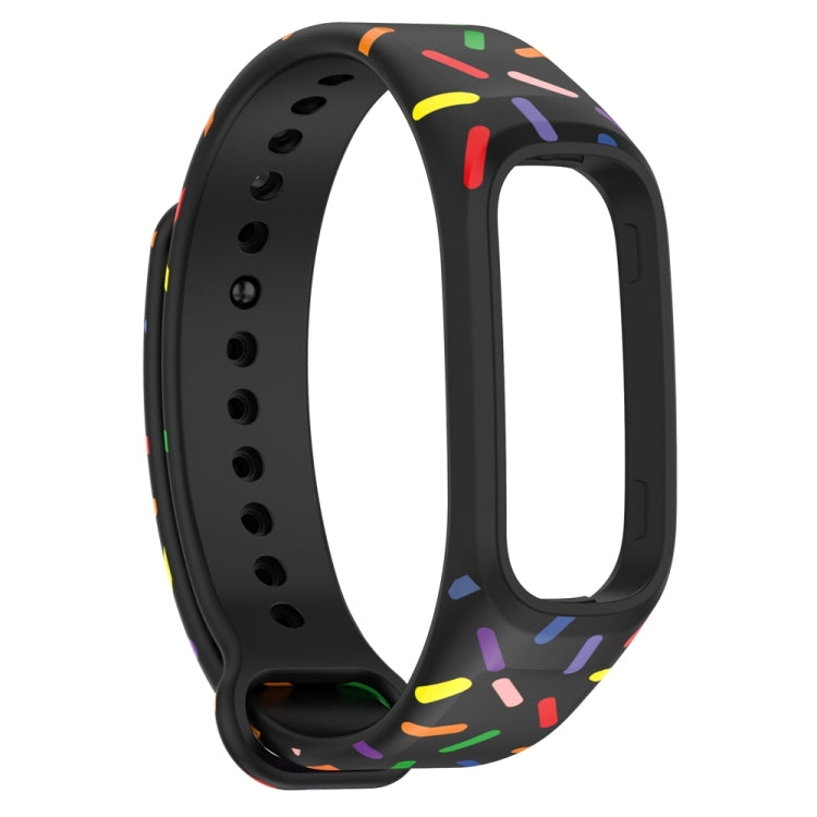 For OPPO Band Sports Rainbow Dots Silicone Watch Band(Black) -  by PMC TechLife | Online Shopping South Africa | PMC TechLife