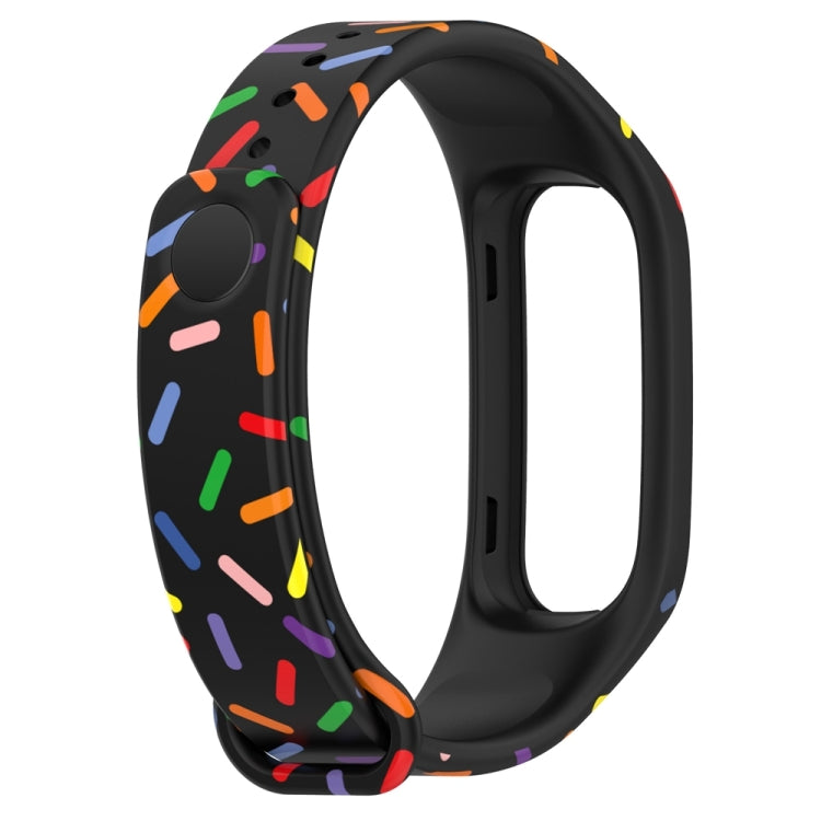 For OPPO Band Sports Rainbow Dots Silicone Watch Band(Black) -  by PMC TechLife | Online Shopping South Africa | PMC TechLife