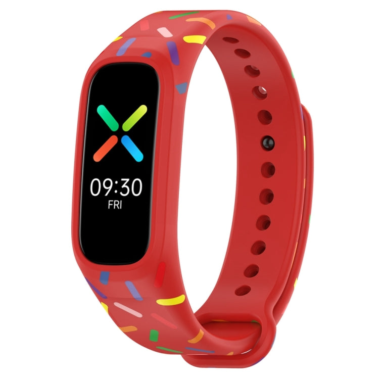 For OPPO Band Sports Rainbow Dots Silicone Watch Band(Red) -  by PMC TechLife | Online Shopping South Africa | PMC TechLife