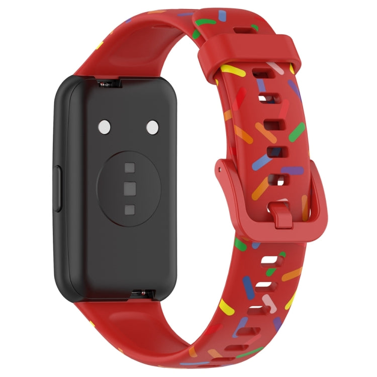 For Huawei Band 7 Sports Rainbow Dots Silicone Watch Band(Red) - Watch Bands by PMC TechLife | Online Shopping South Africa | PMC TechLife
