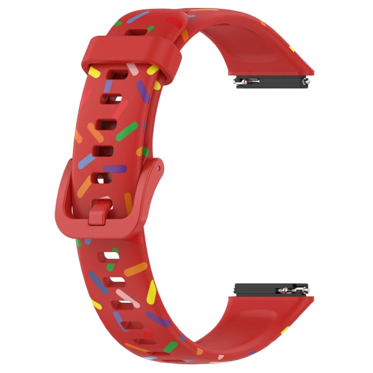 For Huawei Band 7 Sports Rainbow Dots Silicone Watch Band(Red) - Watch Bands by PMC TechLife | Online Shopping South Africa | PMC TechLife