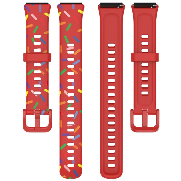 For Huawei Band 7 Sports Rainbow Dots Silicone Watch Band(Red) - Watch Bands by PMC TechLife | Online Shopping South Africa | PMC TechLife