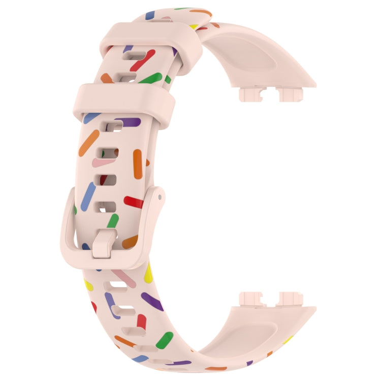 For Huawei Band 10 / 9 / 8 Sports Rainbow Dots Silicone Watch Band(Light Pink) - Watch Bands by PMC TechLife | Online Shopping South Africa | PMC TechLife | Buy Now Pay Later Mobicred
