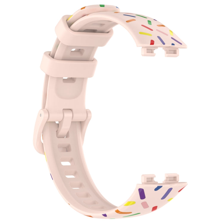 For Huawei Band 10 / 9 / 8 Sports Rainbow Dots Silicone Watch Band(Light Pink) - Watch Bands by PMC TechLife | Online Shopping South Africa | PMC TechLife | Buy Now Pay Later Mobicred
