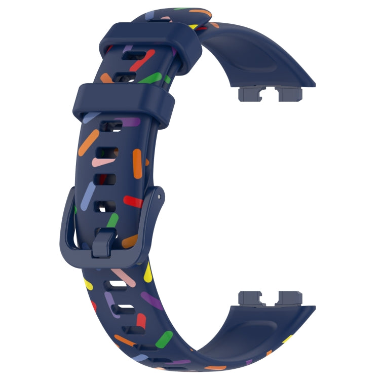 For Huawei Band 10 / 9 / 8 Sports Rainbow Dots Silicone Watch Band(Midnight Blue) - Watch Bands by PMC TechLife | Online Shopping South Africa | PMC TechLife | Buy Now Pay Later Mobicred