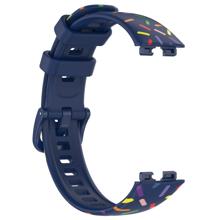 For Huawei Band 10 / 9 / 8 Sports Rainbow Dots Silicone Watch Band(Midnight Blue) - Watch Bands by PMC TechLife | Online Shopping South Africa | PMC TechLife | Buy Now Pay Later Mobicred