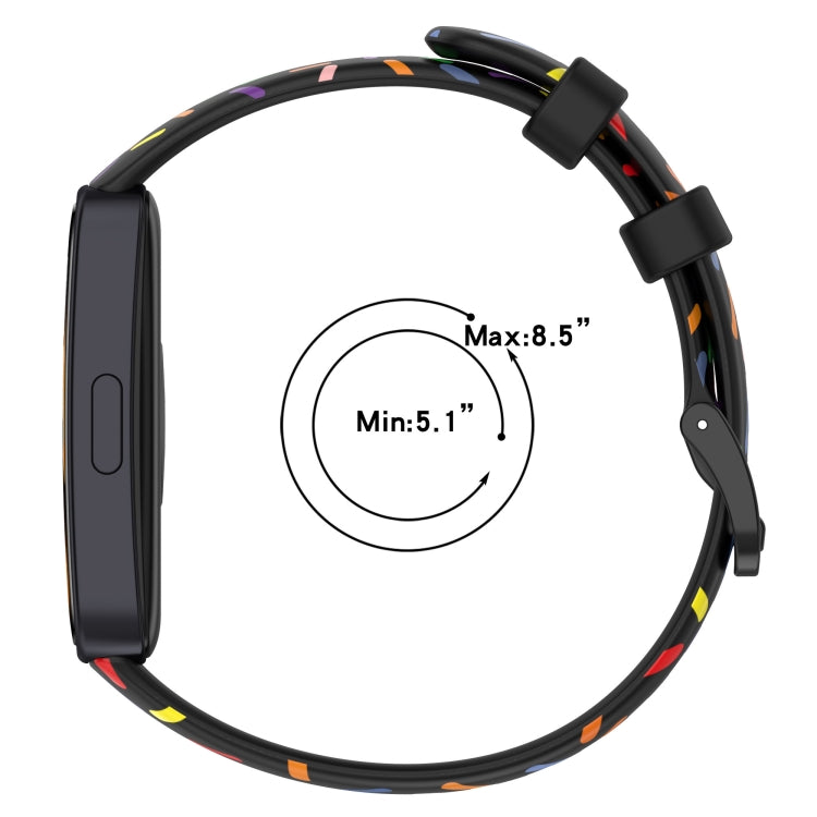 For Huawei Band 8 Sports Rainbow Dots Silicone Watch Band(White) - Watch Bands by PMC TechLife | Online Shopping South Africa | PMC TechLife
