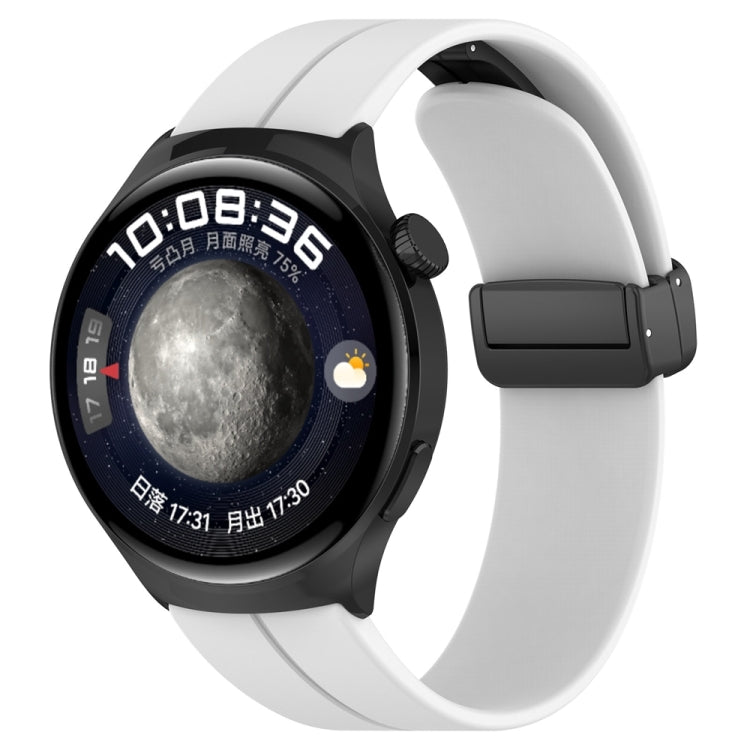 For Huawei Watch 4 / Watch 4 Pro Folding Buckle Silicone Watch Band(White) - Watch Bands by PMC TechLife | Online Shopping South Africa | PMC TechLife