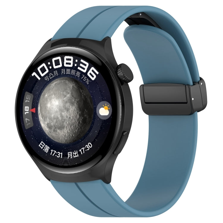 For Huawei Watch 4 / Watch 4 Pro Folding Buckle Silicone Watch Band(Blue) - Watch Bands by PMC TechLife | Online Shopping South Africa | PMC TechLife