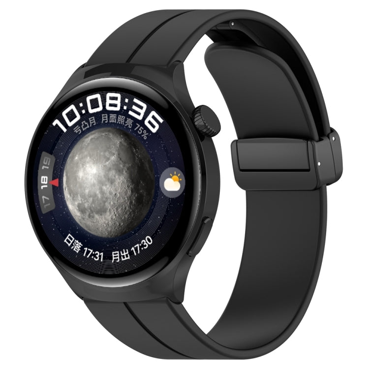 For Huawei Watch 4 / Watch 4 Pro Folding Buckle Silicone Watch Band(Black) - Watch Bands by PMC TechLife | Online Shopping South Africa | PMC TechLife
