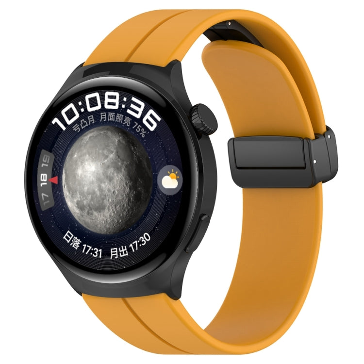 For Huawei Watch 4 / Watch 4 Pro Folding Buckle Silicone Watch Band(Yellow) - Watch Bands by PMC TechLife | Online Shopping South Africa | PMC TechLife