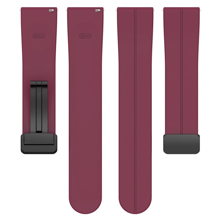 For Huawei Watch 4 / Watch 4 Pro Folding Buckle Silicone Watch Band(Wine Red) - Watch Bands by PMC TechLife | Online Shopping South Africa | PMC TechLife