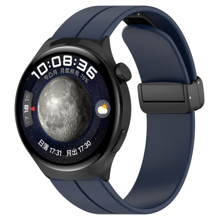 For Huawei Watch 4 / Watch 4 Pro Folding Buckle Silicone Watch Band(Midnight Blue) - Watch Bands by PMC TechLife | Online Shopping South Africa | PMC TechLife