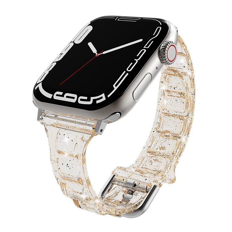 For Apple Watch SE 40mm Cube Airbag Clear TPU Watch Band(Gold) - Watch Bands by PMC TechLife | Online Shopping South Africa | PMC TechLife