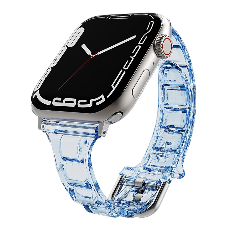 For Apple Watch 5 44mm Cube Airbag Clear TPU Watch Band(Blue) - Watch Bands by PMC TechLife | Online Shopping South Africa | PMC TechLife