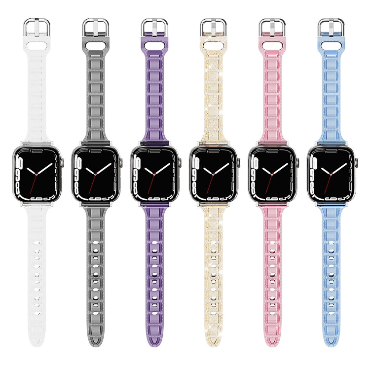 For Apple Watch 3 38mm Cube Airbag Clear TPU Watch Band(Pink) - Watch Bands by PMC Jewellery | Online Shopping South Africa | PMC Jewellery