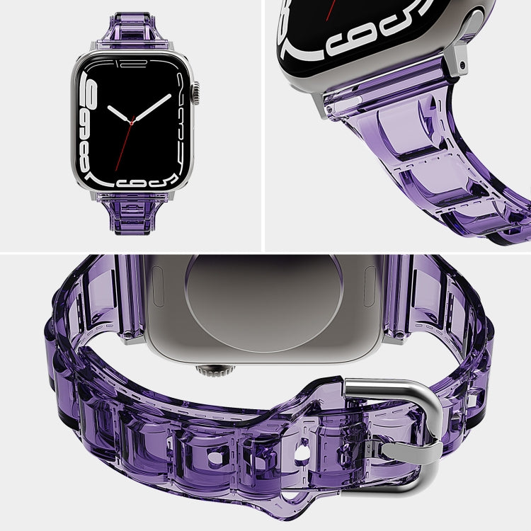 For Apple Watch 8 45mm Cube Airbag Clear TPU Watch Band(Blue) - Watch Bands by PMC TechLife | Online Shopping South Africa | PMC TechLife