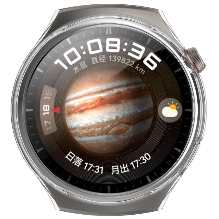 For Huawei Watch 4 Pro Half Coverage Hollowed Watch Protective Case + Hydrogel Film Set(Transparent White) - Watch Cases by PMC TechLife | Online Shopping South Africa | PMC TechLife