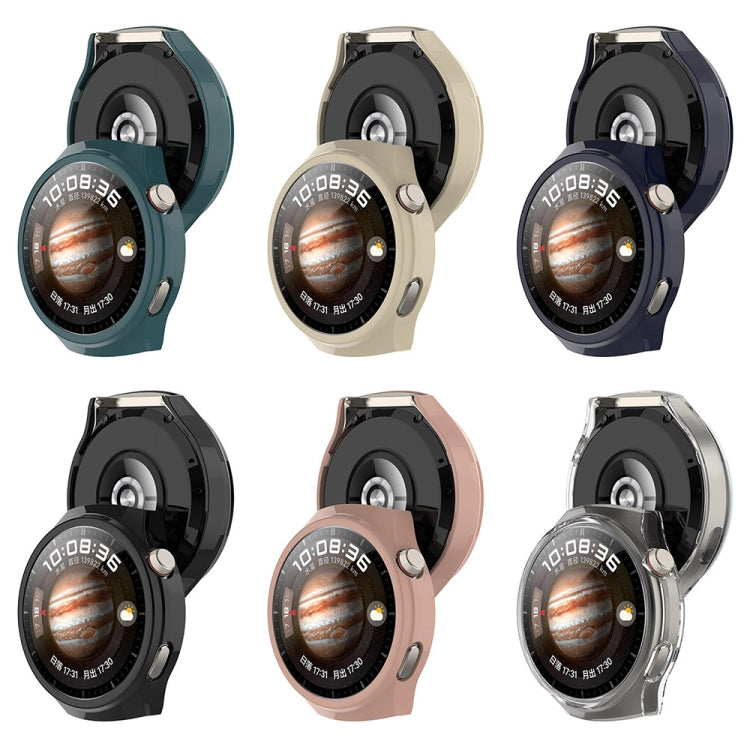 For Huawei Watch 4 Pro Half Coverage Hollowed Watch Protective Case + Hydrogel Film Set(Ink Blue) - Watch Cases by PMC TechLife | Online Shopping South Africa | PMC TechLife