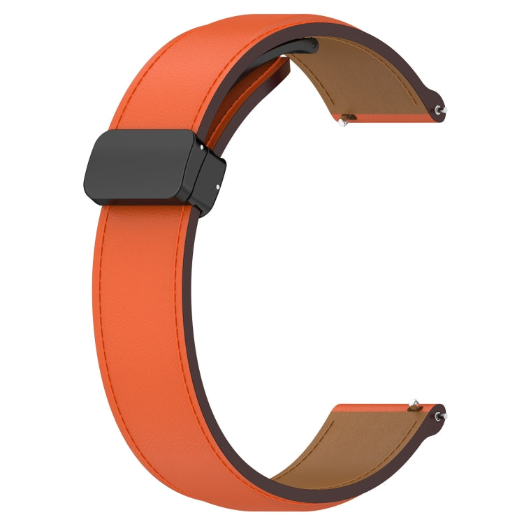 For Huawei Watch 4 / Watch 4 Pro Folding Buckle Genuine Leather Watch Band(Orange) - Watch Bands by PMC TechLife | Online Shopping South Africa | PMC TechLife