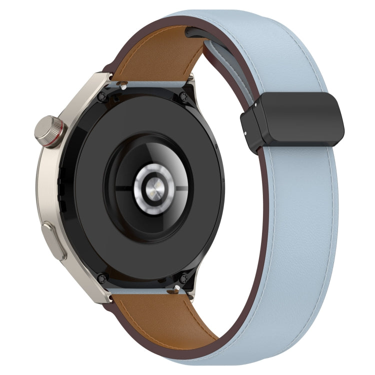 For Huawei Watch 4 / Watch 4 Pro Folding Buckle Genuine Leather Watch Band(Blue) - Watch Bands by PMC TechLife | Online Shopping South Africa | PMC TechLife