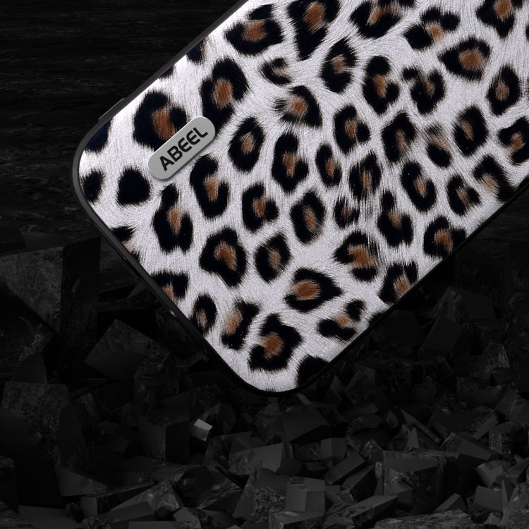 For iPhone 15 Pro Max ABEEL Black Edge Leopard Phone Case(Silver Leopard) - free shipping - PMC TechLife - Order now!