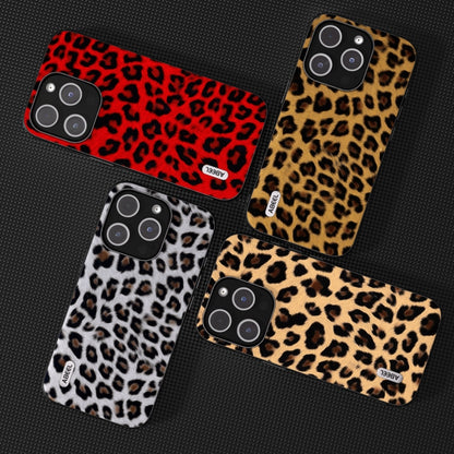 For iPhone 15 Pro Max ABEEL Black Edge Leopard Phone Case(Silver Leopard) - iPhone 15 Pro Max Cases by PMC Jewellery | Online Shopping South Africa | PMC Jewellery