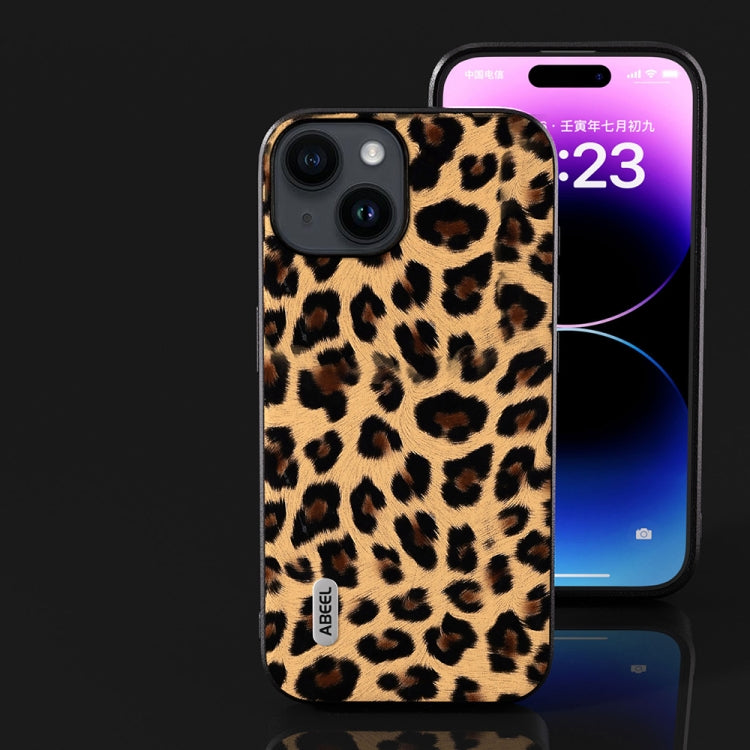 For iPhone 15 Plus ABEEL Black Edge Leopard Phone Case(Leopard Print) - free shipping - PMC TechLife - Order now!