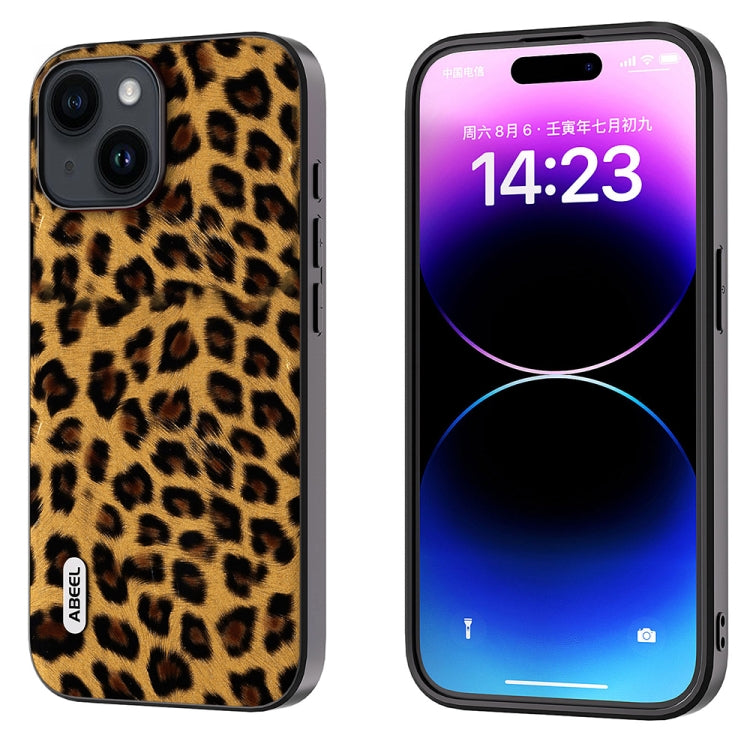 For iPhone 15 ABEEL Black Edge Leopard Phone Case(Golden Leopard) - free shipping - PMC TechLife - Order now!
