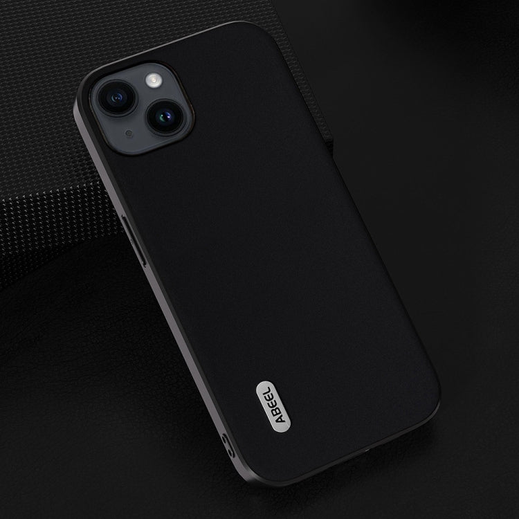For iPhone 14 ABEEL Genuine Leather Silky Soft Black Edge Phone Case(Black) - free shipping - PMC TechLife - Order now!