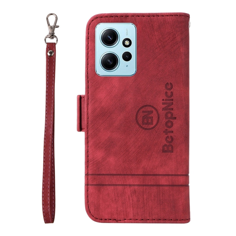For Xiaomi Redmi Note 12 4G Global BETOPNICE Dual-side Buckle Leather Phone Case(Red) - free shipping - PMC TechLife - Order now!