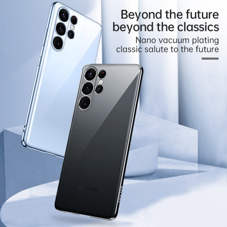 For Samsung Galaxy S23 Ultra 5G SULADA Shockproof Plating TPU Transparent Phone Case(Black) - free shipping - PMC TechLife - Order now!