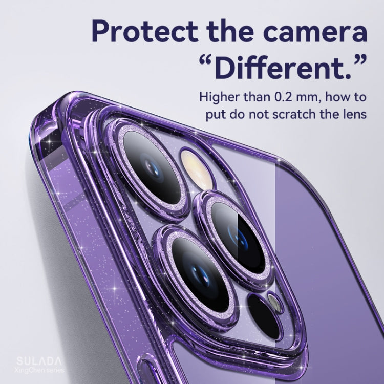 For iPhone 14 Plus SULADA Glittery TPU + Tempered Glass Phone Case(Transparent) - iPhone 14 Plus Cases by SULADA | Online Shopping South Africa | PMC TechLife | Buy Now Pay Later Mobicred