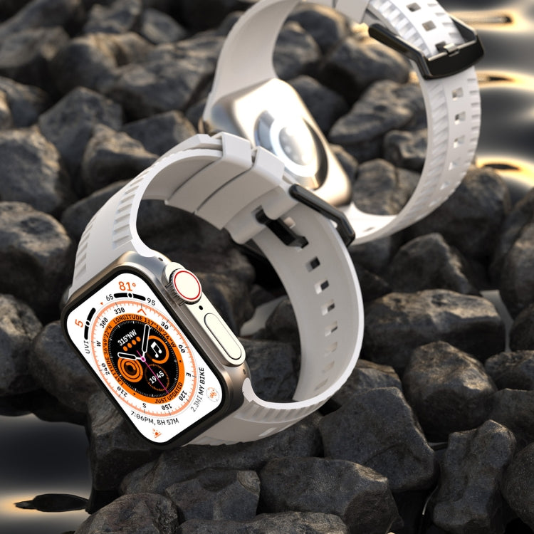 Tire Texture Silicone Watch Band For Apple Watch Ultra 2 49mm(White) - free shipping - PMC TechLife - Order now!